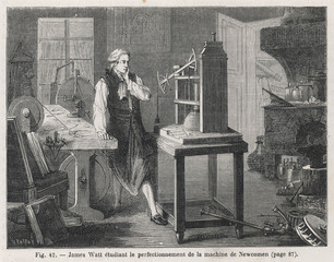 Watt studies Newcomen's engine. Date: 1764