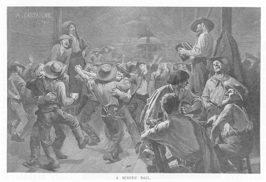Miners Dancing Together. Date: 1849