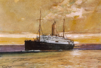 Fototapeta na wymiar Steamship Arcadian. Date: 1923