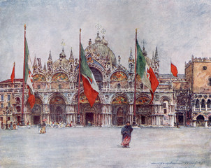 Venice - St Mark's - Piazza. Date: 1918