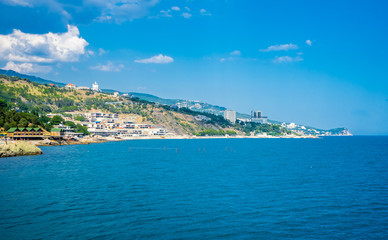 Naklejka na ściany i meble Coast of the Southern coast of Crimea. Black Sea Coast near Alupka