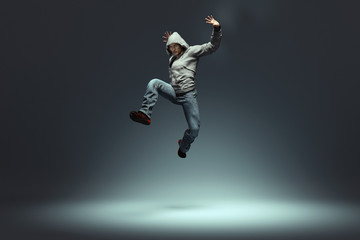 Fototapeta na wymiar Jumping man