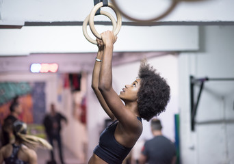 black woman doing dipping exercise