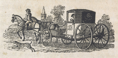 Dalmatian Guards Coach. Date: 1807 - obrazy, fototapety, plakaty