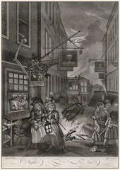 Hogarth  Four Times of the Day  Night. Date: 1738