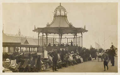 Bandstand  Seaside 1910. Date: circa 1910