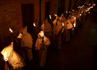 People walking in procession