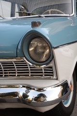 Headlight retro car close up