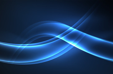 Vector glowing wave, smoke