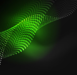 Glowing particles wave design template