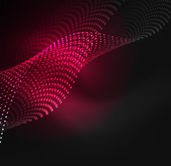 Obraz premium Glowing particles wave design template