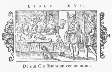 Fototapeta na wymiar Convivial Christians. Date: 1555