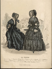 Fototapeta na wymiar Mourning Dress 1844. Date: 1844