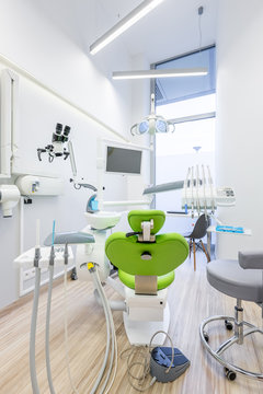 Clinic with modern dental unit