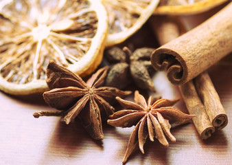 Cinnamon Orange star Anise star anise Food 
