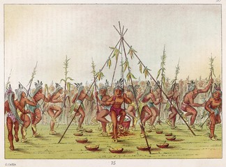 Racial - Green Corn Dance. Date: circa 1830