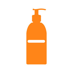 Isolated silhouette of a sunscreen bottle, Vector illustration