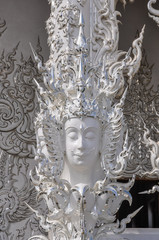 Divinity sculpture in White Temple in Chiang Rai, Thailand