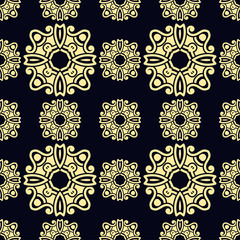 Seamless vintage wallpaper pattern. Ornamental decorative background. Vector template can be used for design of wallpaper, fabric, oilcloth, textile, wrapping paper and other design