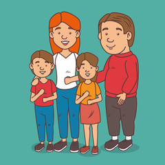 Lovely family cartoon vector illustration graphic design