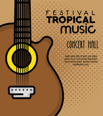 poster festival tropical music in a concert hall vector illustration graphic design