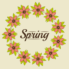 Floral Spring Graphic Design with colorful flowers vector illustration graphic design