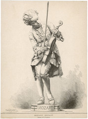Wolfgang Amadeus Mozart  statue as a boy. Date: circa 1760