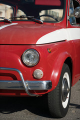 Obraz na płótnie Canvas Small classic car in the streets of Lipari, Italy