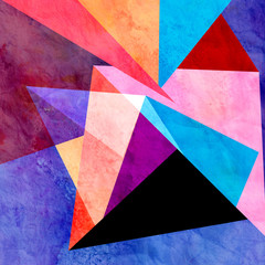 Fototapeta premium abstract watercolor geometric background