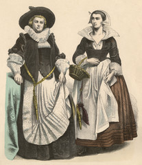 Dutch Women Early 17th century. Date: circa 1615