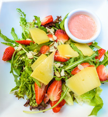 Delicious stawberry salad with cheese
