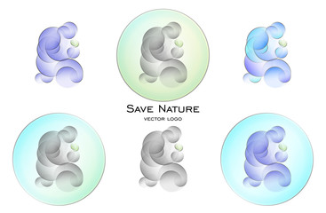 Save nature abstract logo set
