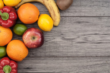 Obraz na płótnie Canvas Fitness concept with fruit. Fitness motivation.