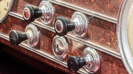 Close up of Vintage Car Buttons