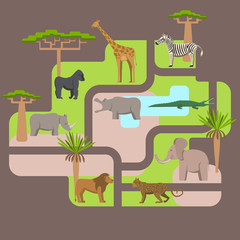 Obraz premium Animals living in Africa, a protected area, a hunting ground, a territory of the zoo