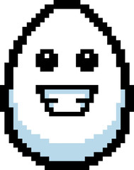 Smiling 8-Bit Cartoon Egg