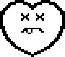 Dead 8-Bit Cartoon Heart