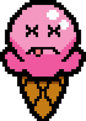 Obraz premium Dead 8-Bit Cartoon Ice Cream