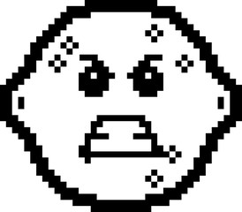 Angry 8-Bit Cartoon Lemon