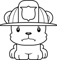 Cartoon Angry Firefighter Bear