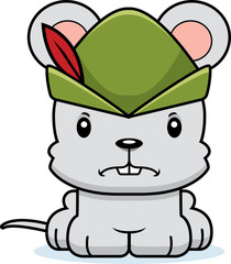 Cartoon Angry Robin Hood Mouse