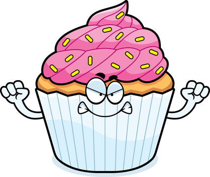 Angry Cartoon Cupcake