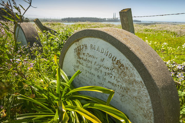 Historic Headstone of Moss Landing Founders. Joseph Roadhouse, born in England, bought land...