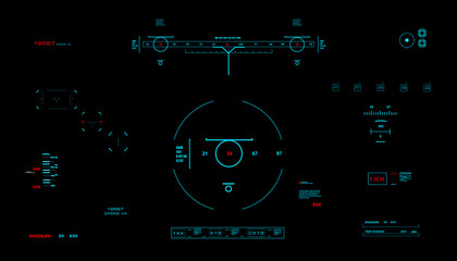 Futuristic virtual graphic touch user interface, HUD