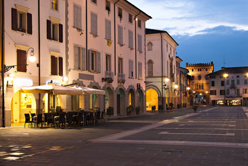 The Raimonda Tower in Piazza del Popolo in San Vito al Tagliamento. Seat of the archaeological museum. Italy