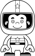 Cartoon Smiling Race Car Driver Gorilla