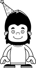 Cartoon Smiling Wizard Gorilla