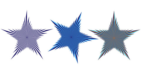 Fototapeta na wymiar a set of five-pointed stars on a white background