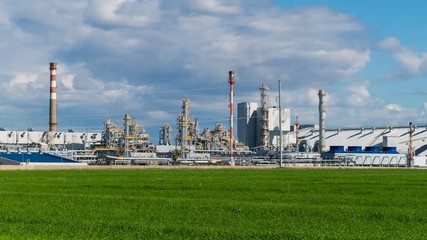 plant fertilizer on a green meadow. Timelapse