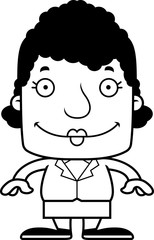 Cartoon Smiling Businessperson Woman